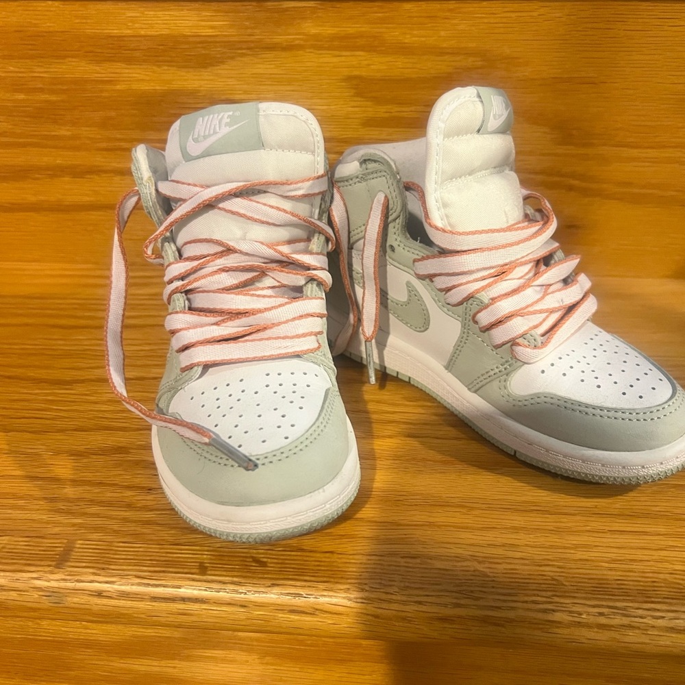 Nike Air Jordan Kids' White and Jade Sneakers